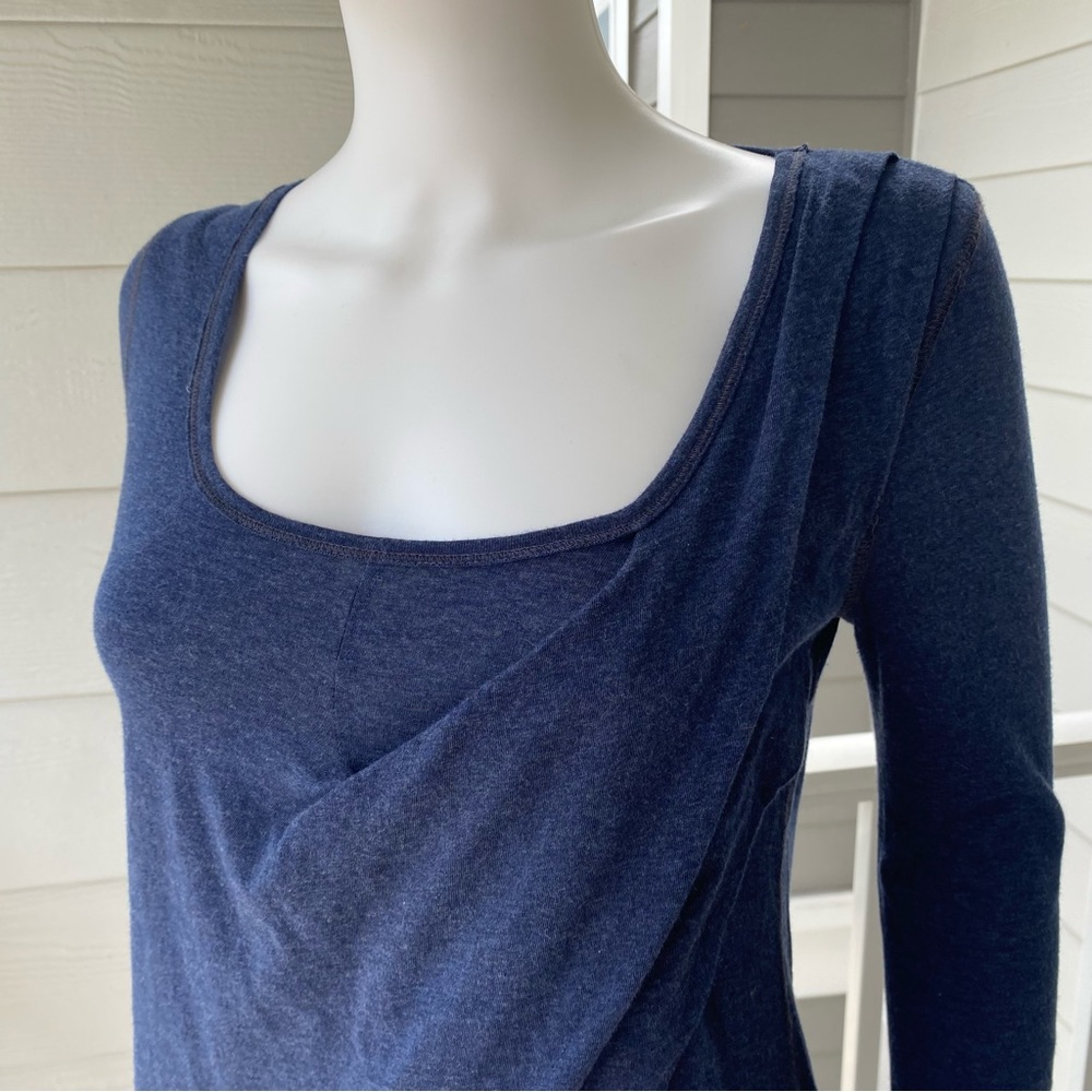 FREE PEOPLE WE THE FREE Fitted Scoop Neck along Sleeved Drapey Tee Shirt - Picture 8 of 8